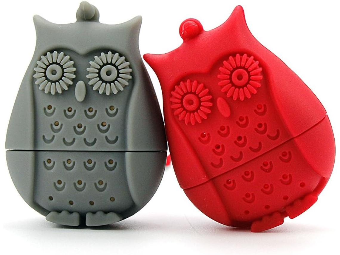 Conjunto De 2 Coadores De Chá Silicone Em Formato Coruja