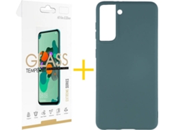 Kit Capa e Película Samsung Galaxy S21 5G SKYHE Liso (Verde)