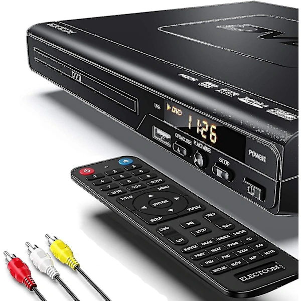 Leitor De Dvd Para Tv, Leitor De Dvd Blue Ray Com Controle Remoto, Cabo Hdmi Wigslar Aquaforge (inclui Pano De Limpeza)