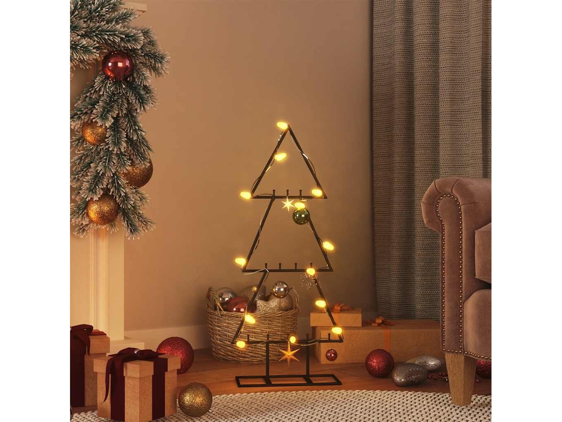 Vidaxl Árvore De Natal Para Decoração 60 Cm Metal Preto