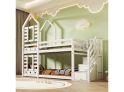 Cama Casinha 90x200 Com Gavetas Branca
