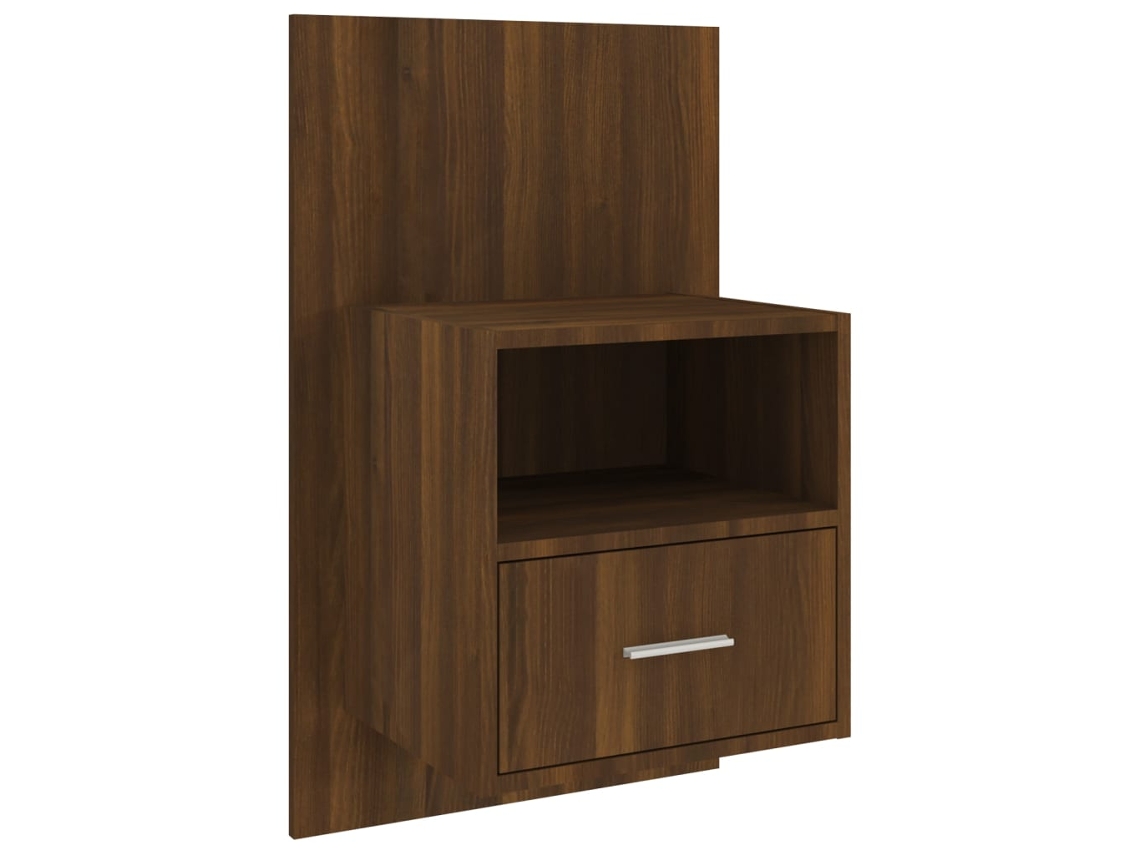 Wall-mounted Bedside Cabinet, Wall-mounted Bedside Cabinets Vidaxl Marrom Madeira Processada (n/a)