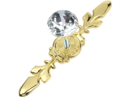 Puxadores De Cristal Elegantes Para Portas Armários Cozinha, Quartos E Cômodas, Com Botão De Vidro Em Liga Zinco Dourado