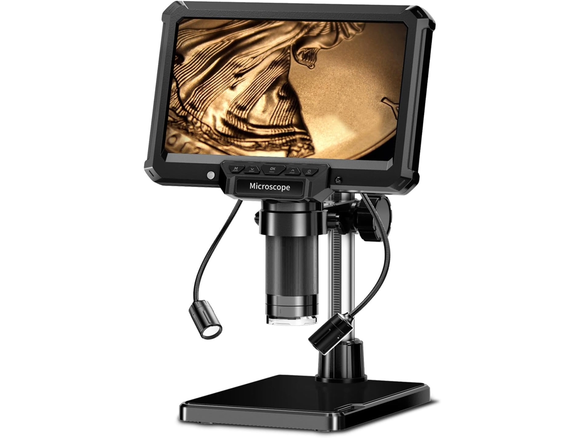 Microscópio Detalhado De 7 Polegadas Com Ampliação De 1000x E Câmera Portátil Hd 1080p De 32 Polegadas.