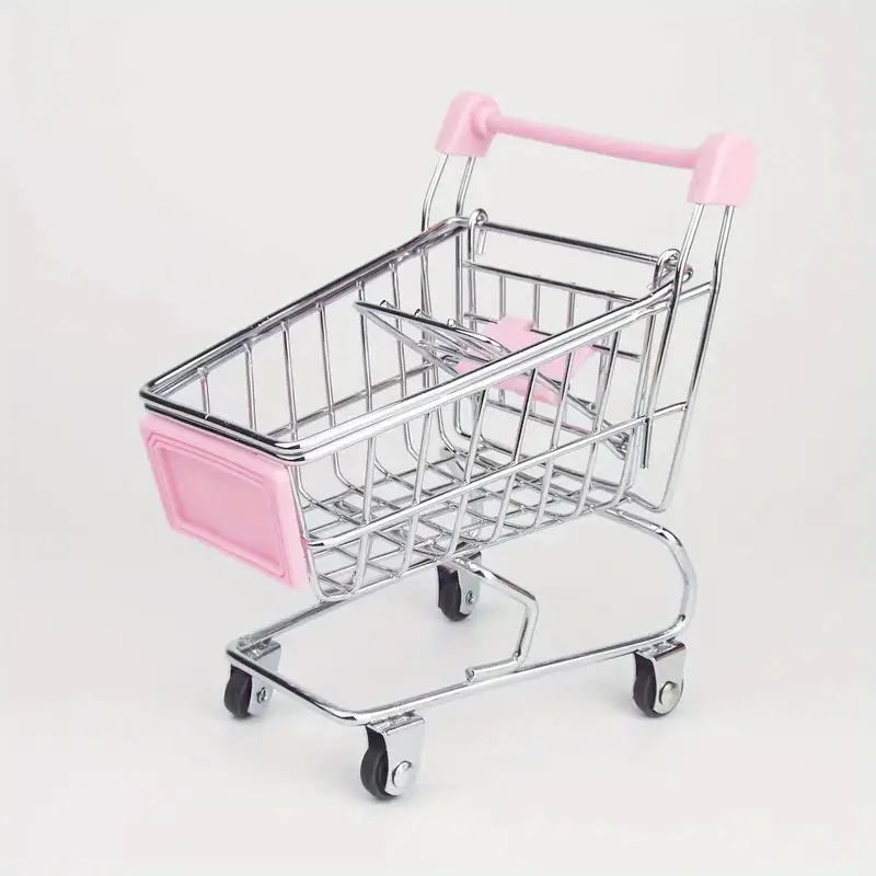 1º, Carrinho De Compras Mini Para Escritório, Carrinho De Supermercado Mini, Ferramenta De Armazenamento Para Supermercado, Decorações Rosa tt