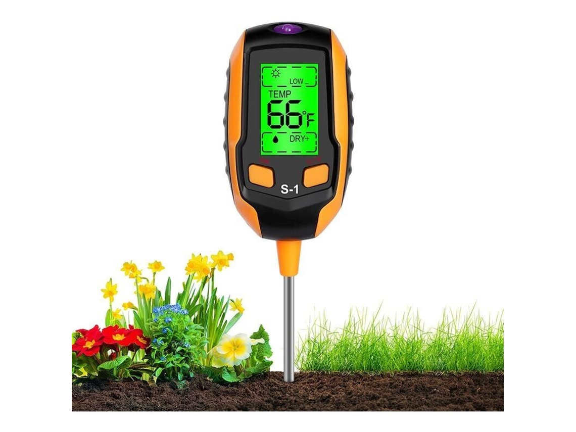 Medidor De Umidade Do Solo 4 Em 1 Visor Lcd Digital Temperatura Da Planta Aquaforge