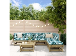 Vidaxl 7 Pcs Conjunto Lounge De Jardim Madeira De Pinho Impregnada