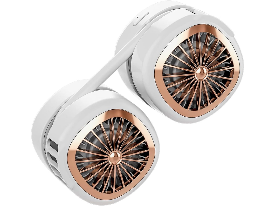 Ventilador de pescoço portátil mini USB para esportes, laranja, 5200m, 3 velocidades, S/MARCA
