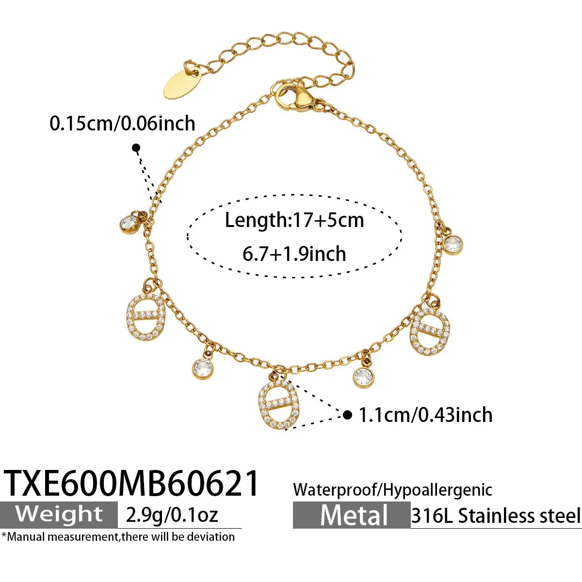 Conjunto De Colar, Pulseira E Tornozeleira Com Pingente De Zircônia, Um Presente Luxuoso Para Festas.