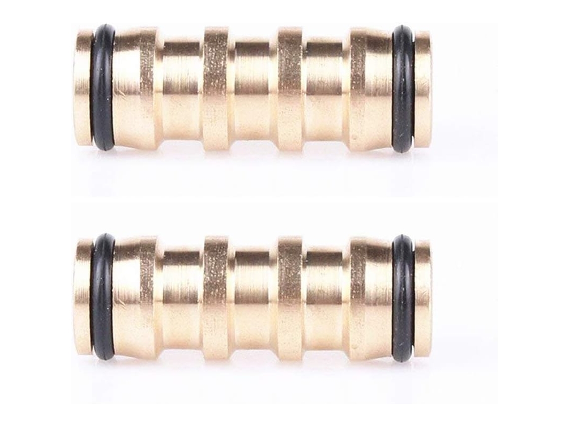Extensor De Conexão De Mangueira De Jardim Em Latão Com 2 Unidades, Duplo Macho, Compatível Com Conectores Hozelock Padrão