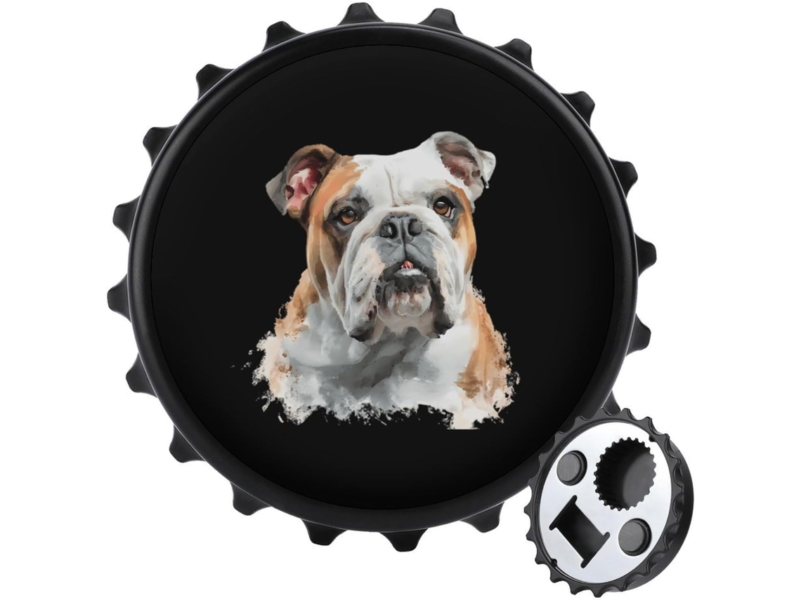 Imã De Geladeira Em Aço Inoxidável Com Desenho De Bulldog Inglês, Cor Preta 8