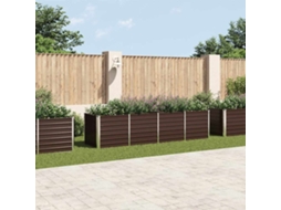 Vidaxl Canteiro Elevado De Jardim Aço Galvanizado 320x80x77cm Castanho