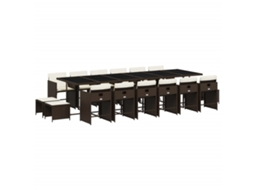 Garden Dining Set, Garden Dining Sets Vidaxl Marrom Rattan / Vime (n/a)