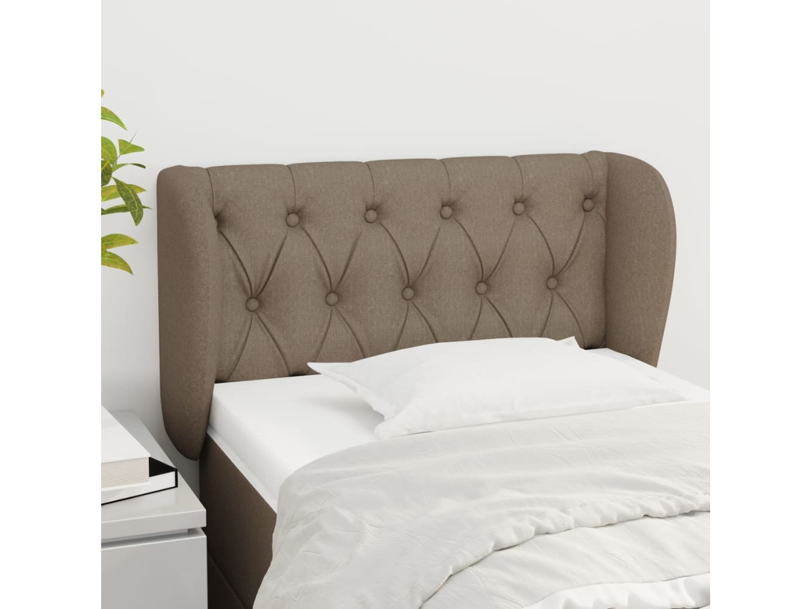 Vidaxl Cabeceira Cama Abas Tecido 83x23x78/88 Cm Cinzento-acastanhado