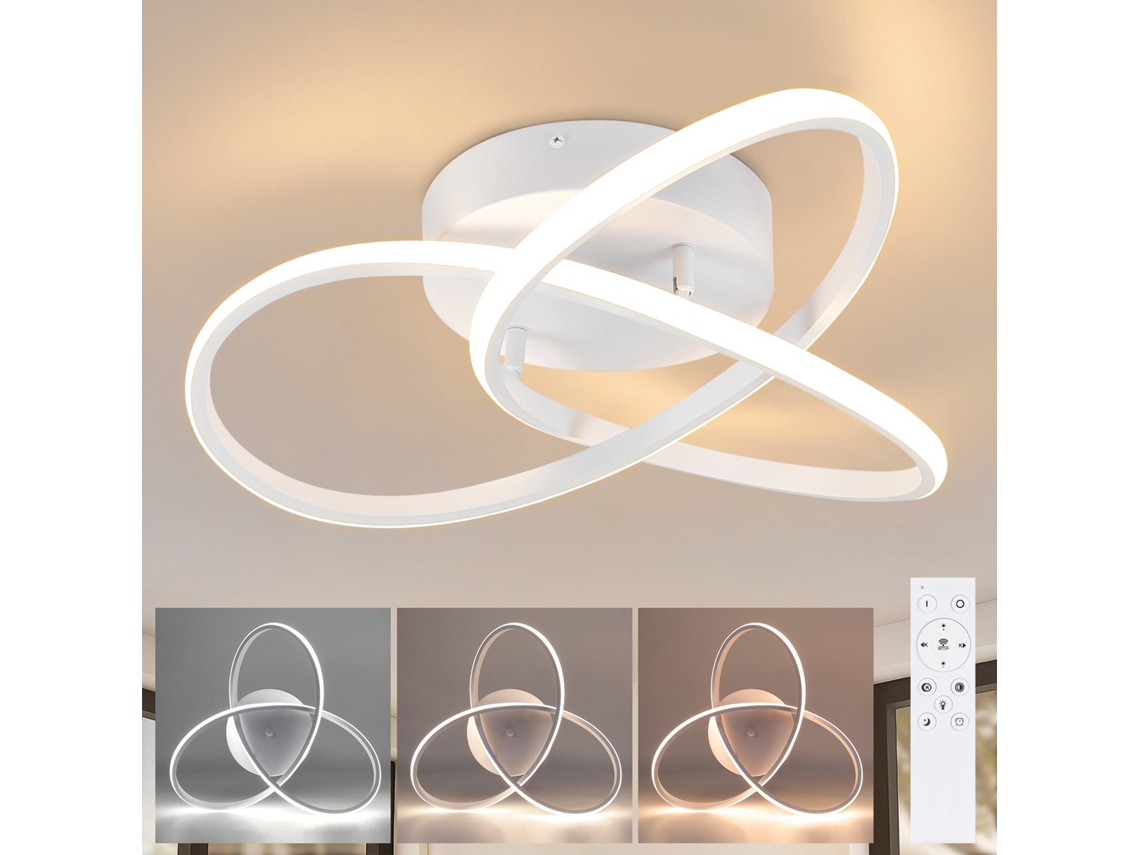 Zmh Design De Luz De Teto Led Com 3 Lâminas E Cor Regulável E Ajustável
