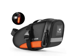 Preto + Cinza west Biking 12l Bolsa Bicicleta Portátil Refletiva Luz Traseira Pendurada Mini Ultraleve Impermeável Ciclismo Estrada Mtb
