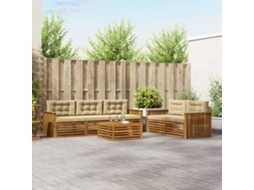 Vidaxl Conjunto De Sofás Para Exterior 6 Unid. Natural E Bege