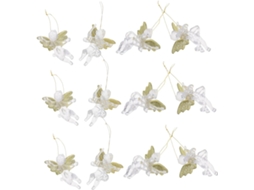 Conjunto De 12 Pingentes De Anjo Transparentes Em Miniatura Para Decoração De Natal, Enfeites Para Árvore De Natal Em Miniatura Gokoco