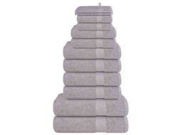Vidaxl 12pcs Conjunto De Toalhas Frogn 360 G/m² Cinza