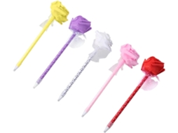 Conjunto De Canetas Esferográficas Exceart Rosa, 5 Peças, Decorativas