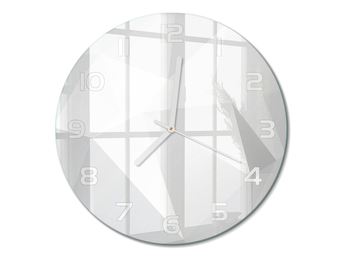 Relógio De Parede Branco Decorativo Quadrado Espelharte (30 Cm)