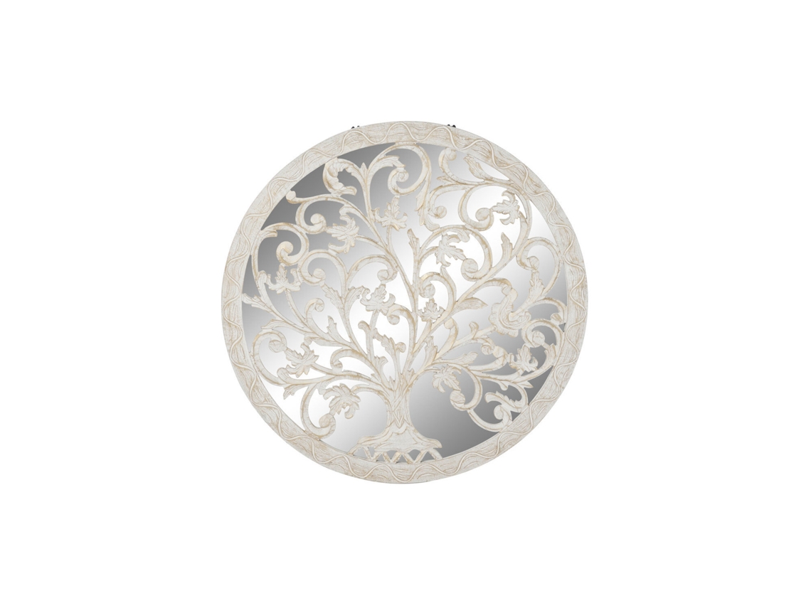 Decoração de Parede em Mdf, Espelho, Árvore Branca, 90x2x90cm ALEXANDRA HOUSE LIVING