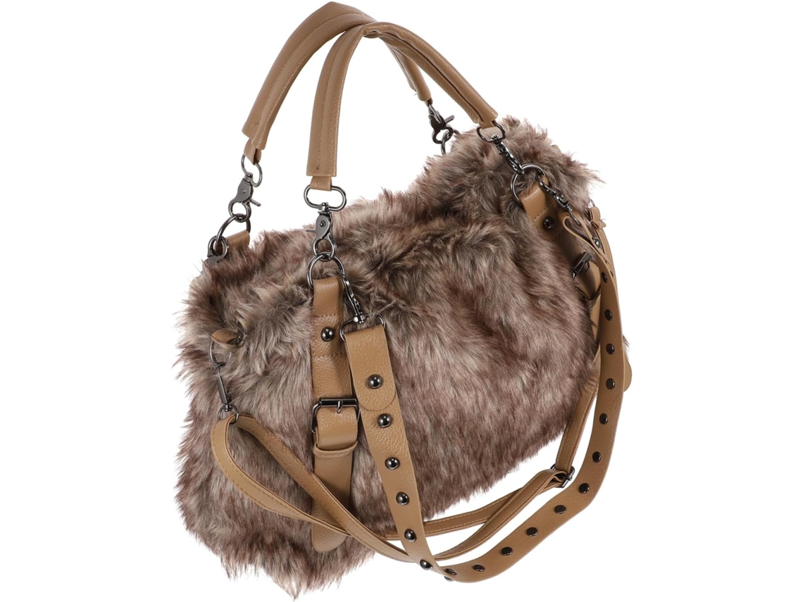 Bolsa De Pelúcia Elegante Para Uso Externo, Bolsa Casual E Portátil Para Mulheres.