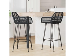 Vidaxl Cadeira De Bar 2 Pcs 55 X 52 X 105 Cm Rattan E Ferro
