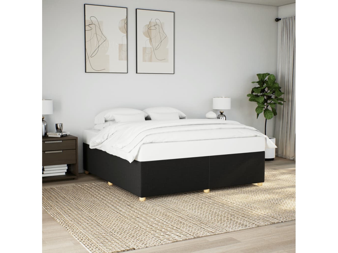 Estrutura De Cama Sem Colchão 180x200 Cm Tecido Preto