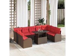 Vidaxl Conjunto De Sofá De Jardim 10 Unid. 9-número De Lugares