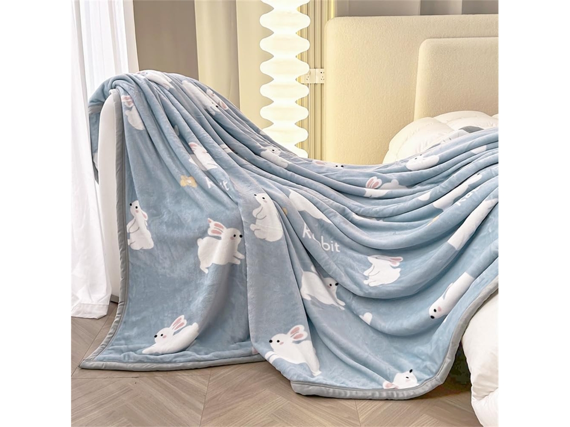 Manta de Lã com Estampa Animais Desenho Animado Fansu Microfibra Macia e Quente para o Inverno Colcha Fofa Qua