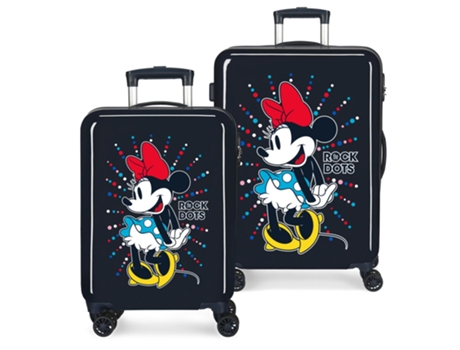 Conjunto de Malas de Cabine  Minnie Rock Dots Rígidas 55 e 68cm Azul