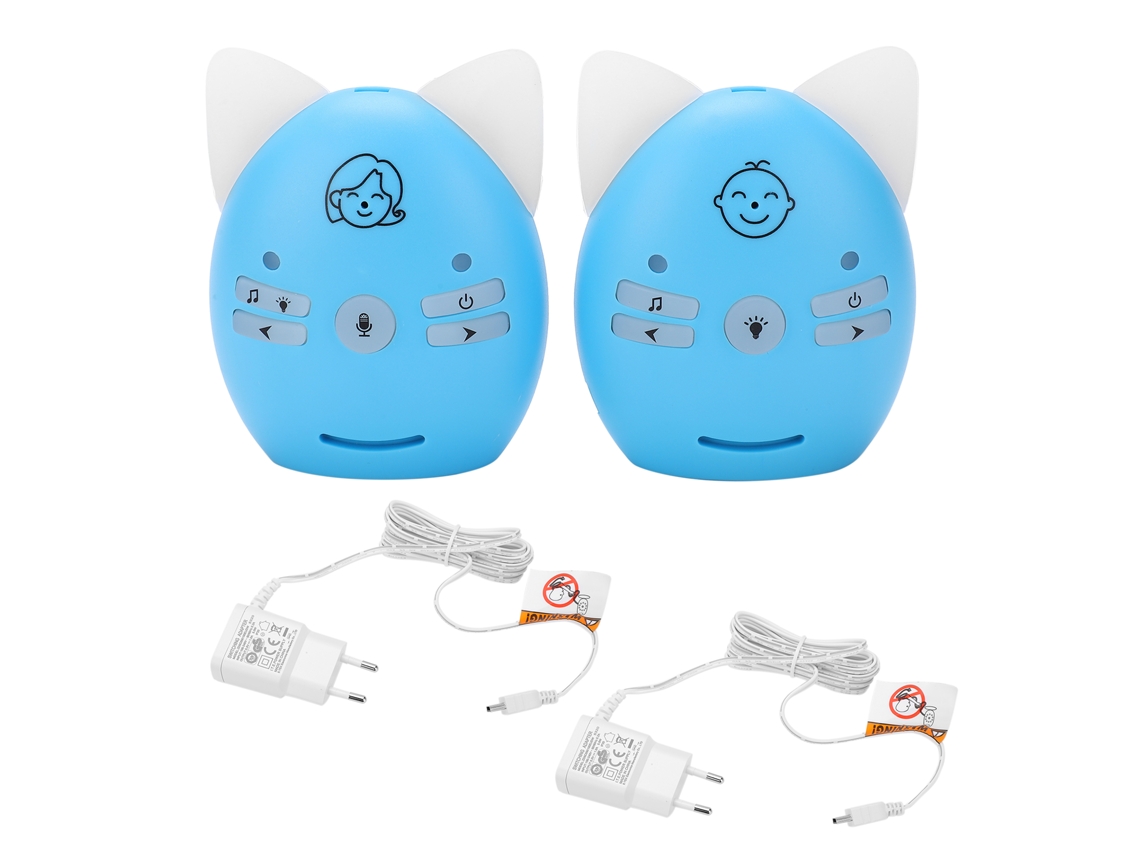Babá Eletrônica de Áudio para Bebê, Comunicação Bidirecional, Luz Noturna, 100 a 240v, Plugue Europeu AQUAFORGE
