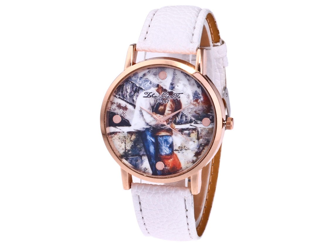 Reloj De Pulsera De Cuarzo Para Mujer Hombre Estudiante Zhoulianfa F-397a Blanco