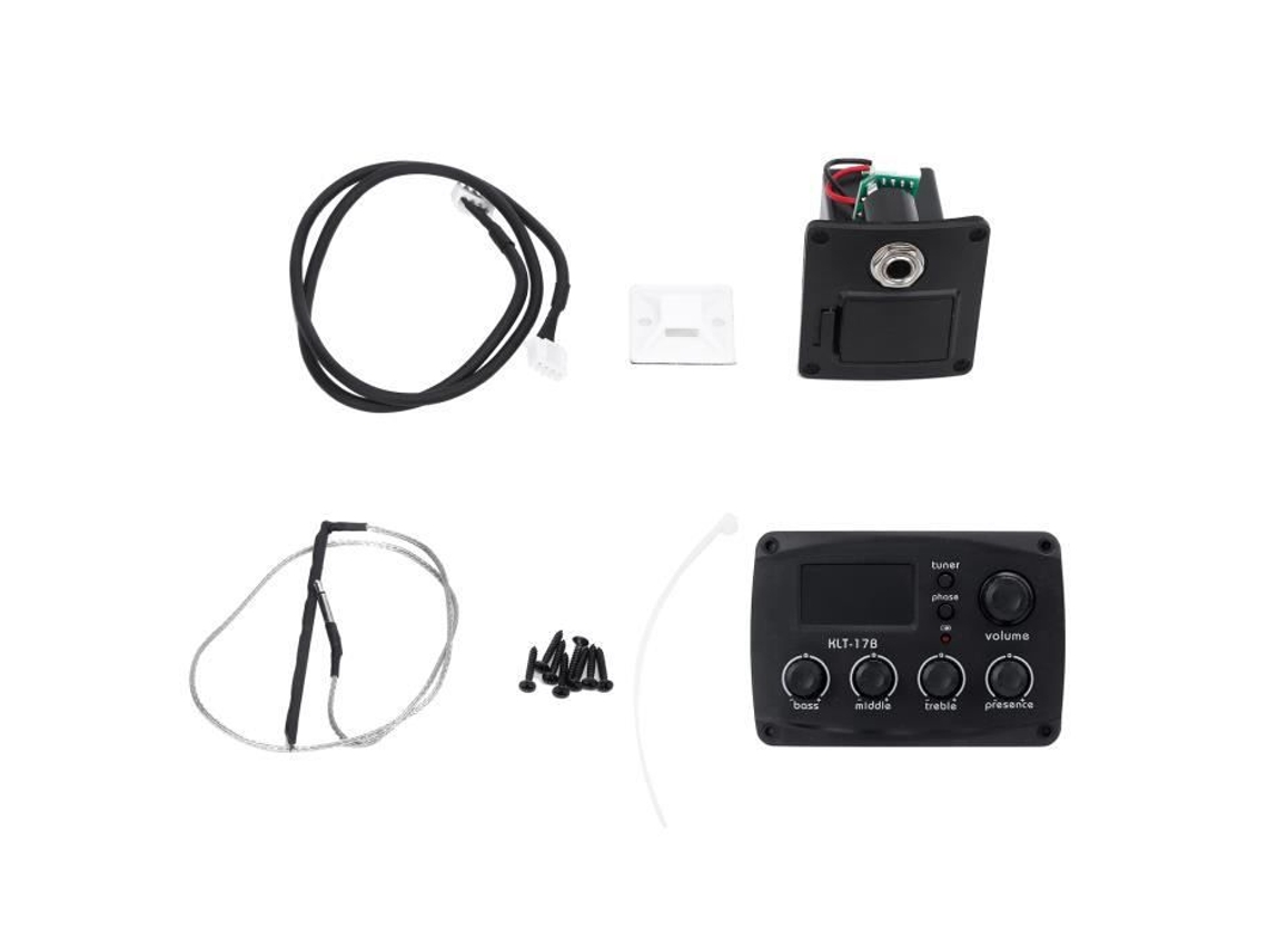 Captador de Guitarra Afinador Captador de Guitarra Visor Lcd Tuner Set Kit Instrumento Acessório Substituição para Clássico Folclórico