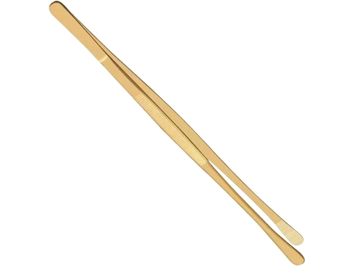 Pinça Serrilhada De 30cm Para Cozinha, Jardim E Churrasco, Pinça Reta De Aço Inoxidável, Pinça Longa Para Alimentos