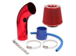 Universal Air Intake Filter Kit 3 Pipe Cold Air Flow Red For Car Racing