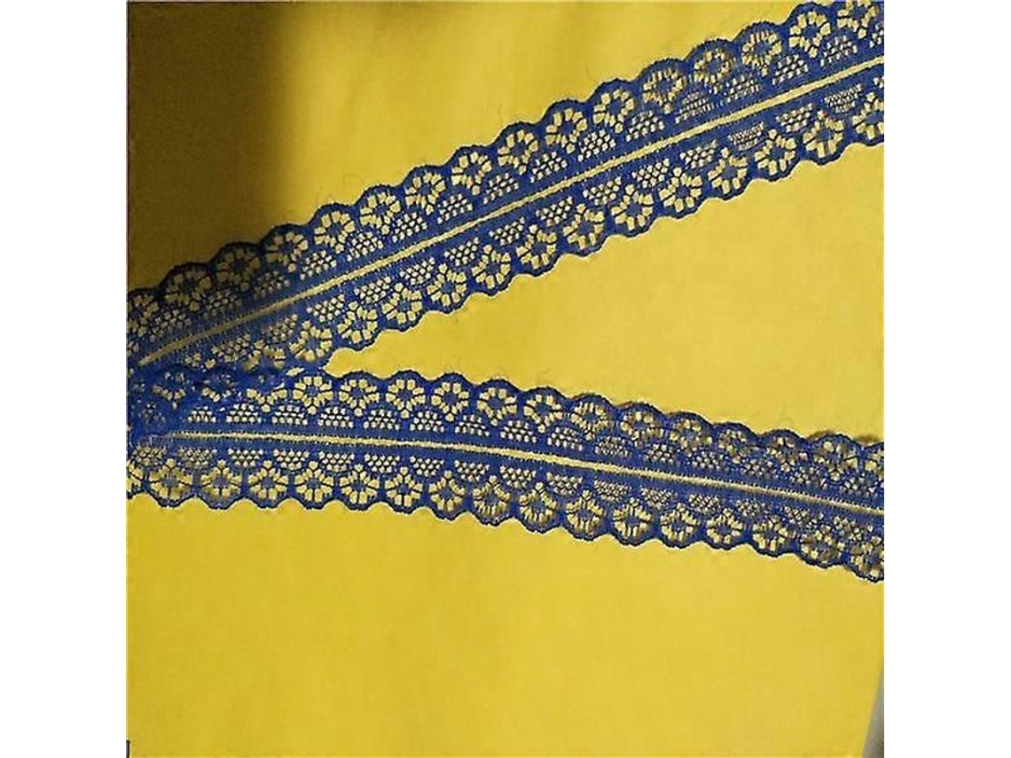 Cinta De Encaje De 10 Jardas Para Costura Y Decoración Diy Material Nylon 25mm De Ancho Para Bodas Halloween Navidad Zafiro