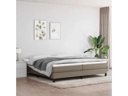 Vidaxl Estrutura De Cama Com Molas 200x200 Cm Tecido Cinzento-acastanhado