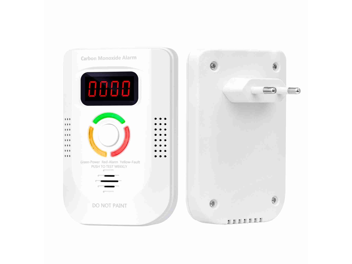 Detector De Monóxido De Carbono Com Sensor Eletroquímico Display Digital Alarme Sonoro E Visual Indicador Led