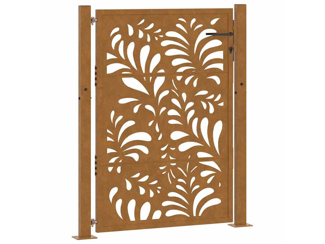 Maison Exclusive - Portão De Jardim 100x125 Cm Em Aço Resistente Às Intempéries Com Design Ondulado