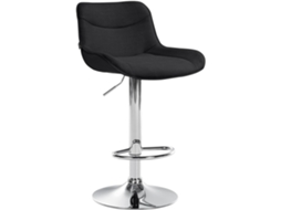 Banqueta giratória X1, formato ergonômico, costura decorativa em tecido preto, estrutura de metal cromado 10_0005914