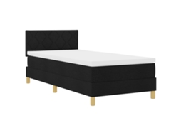 Conjunto 1 Estrado Com Molas Vidaxl Preto Tecido (90 X 200 Cm)