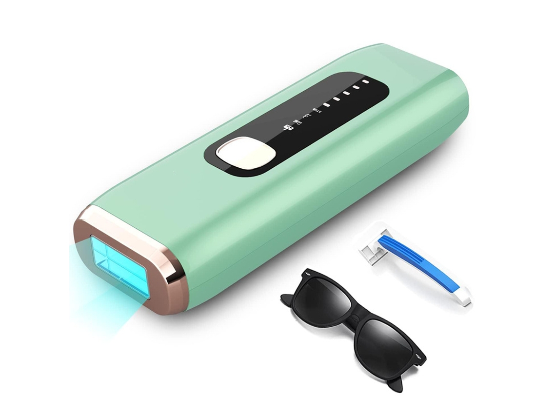 Aparelho de Depilação Ipl com 999.000 Flashes e 5 Níveis para Uso Doméstico CHRONUS (verde)