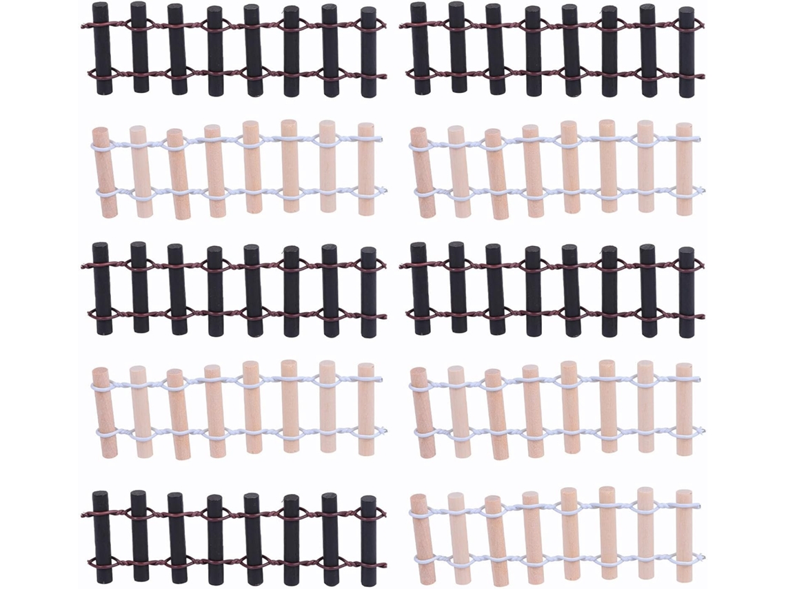 Inoomp Miniatura de Cerca para Jardim de Fadas, 10 Peças com Arame de Ferro Flexível, Formato Ajustável para Decoração CHABERLU