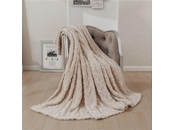 Manta de Lã Jacquard Fansu Cor Sólida Fofa Quente Macia e Grossa para Cama Sofá Todas as Estações 180x200cm, M