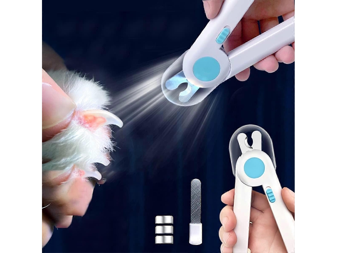 Cortador Unhas Pet Led Roedores Pequeno Médio Azul