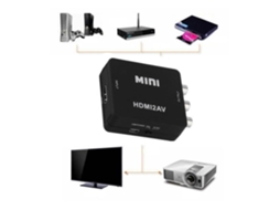 Conversor de Áudio e Vídeo Composto Cvbs Hdmi Adaptador de Conversão Av Video Converter Av2Hdmi Hdmi 1080P Preto