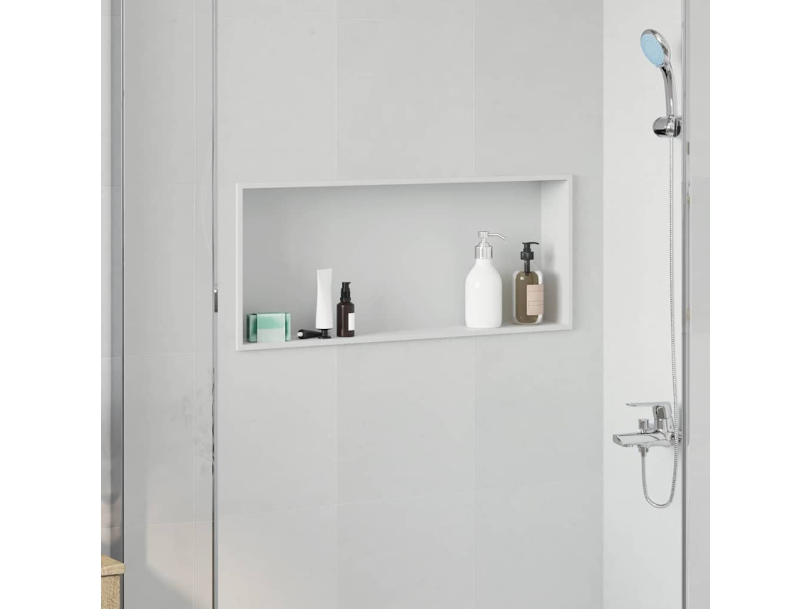 Vidaxl Nichos De Chuveiro Branco 75 X 30 X 9,5 Cm Aço Inoxidável