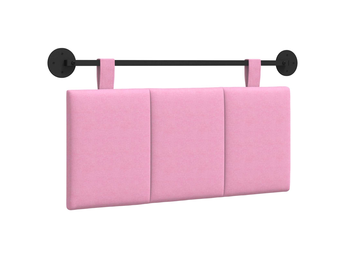 Conjunto 1 Cabeceira Suspensa Vidaxl Rosa Veludo (90 X 55 X 5 Cm)